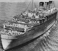 The Queen Mary as Troop Ship